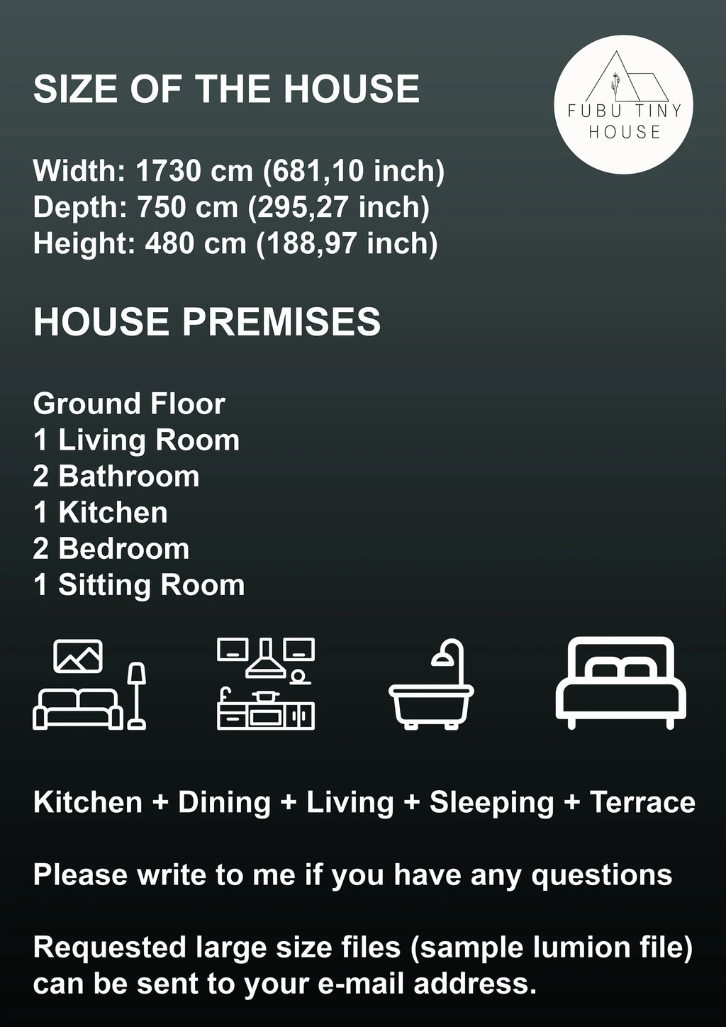 🏡 Tiny House Digital Plan – 2 Bedroom Minimalist Home – Concrete & Timber Frame – CAD, SketchUp & PDF