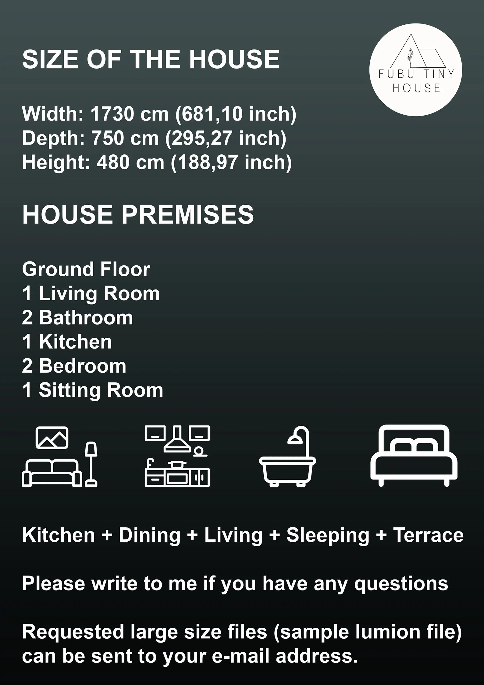 🏡 Tiny House Digital Plan – 2 Bedroom Minimalist Home – Concrete & Timber Frame – CAD, SketchUp & PDF