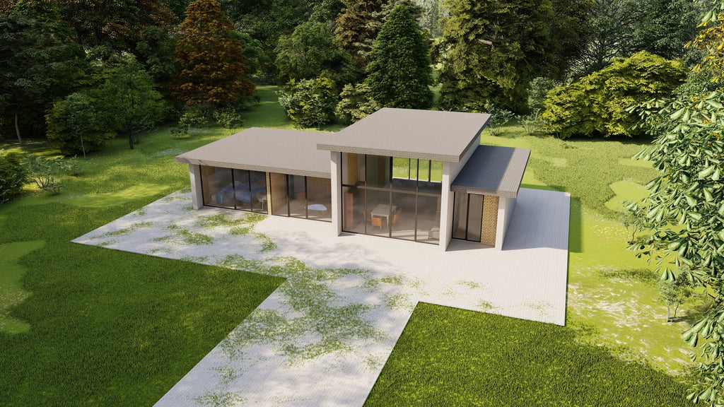 🏡 Tiny House Digital Plan – 2 Bedroom Minimalist Home – Concrete & Timber Frame – CAD, SketchUp & PDF