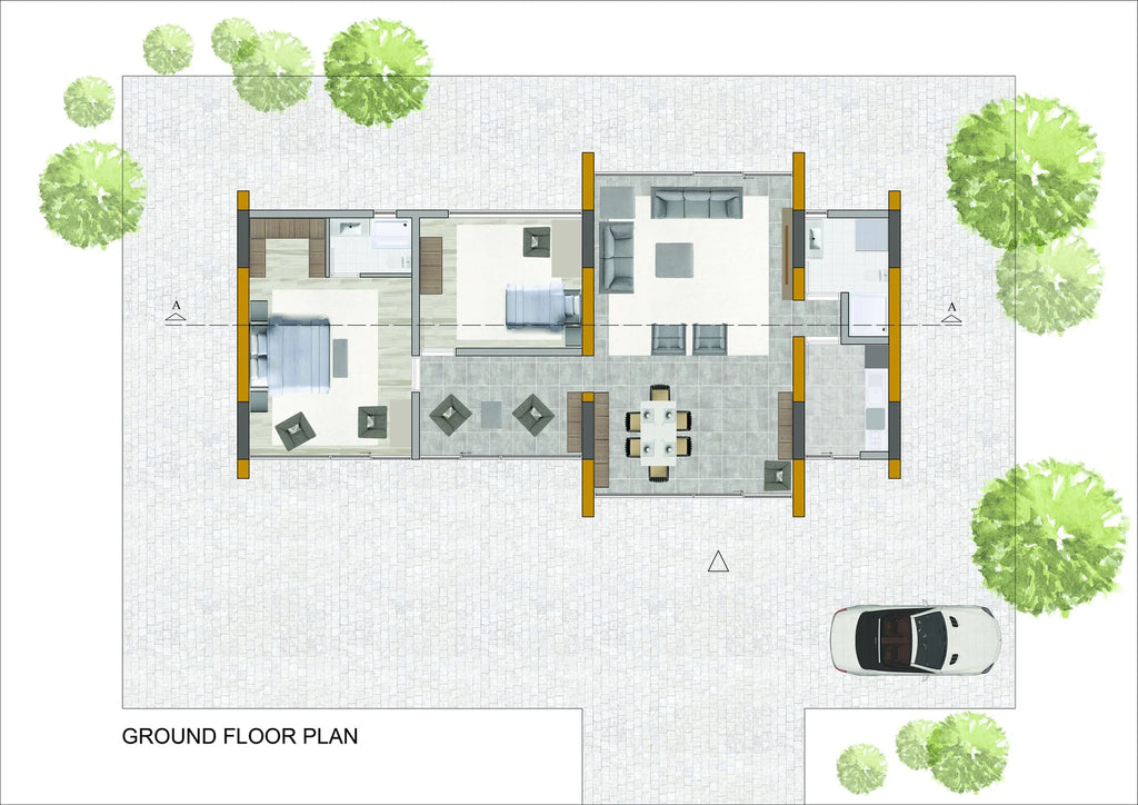 🏡 Tiny House Digital Plan – 2 Bedroom Minimalist Home – Concrete & Timber Frame – CAD, SketchUp & PDF