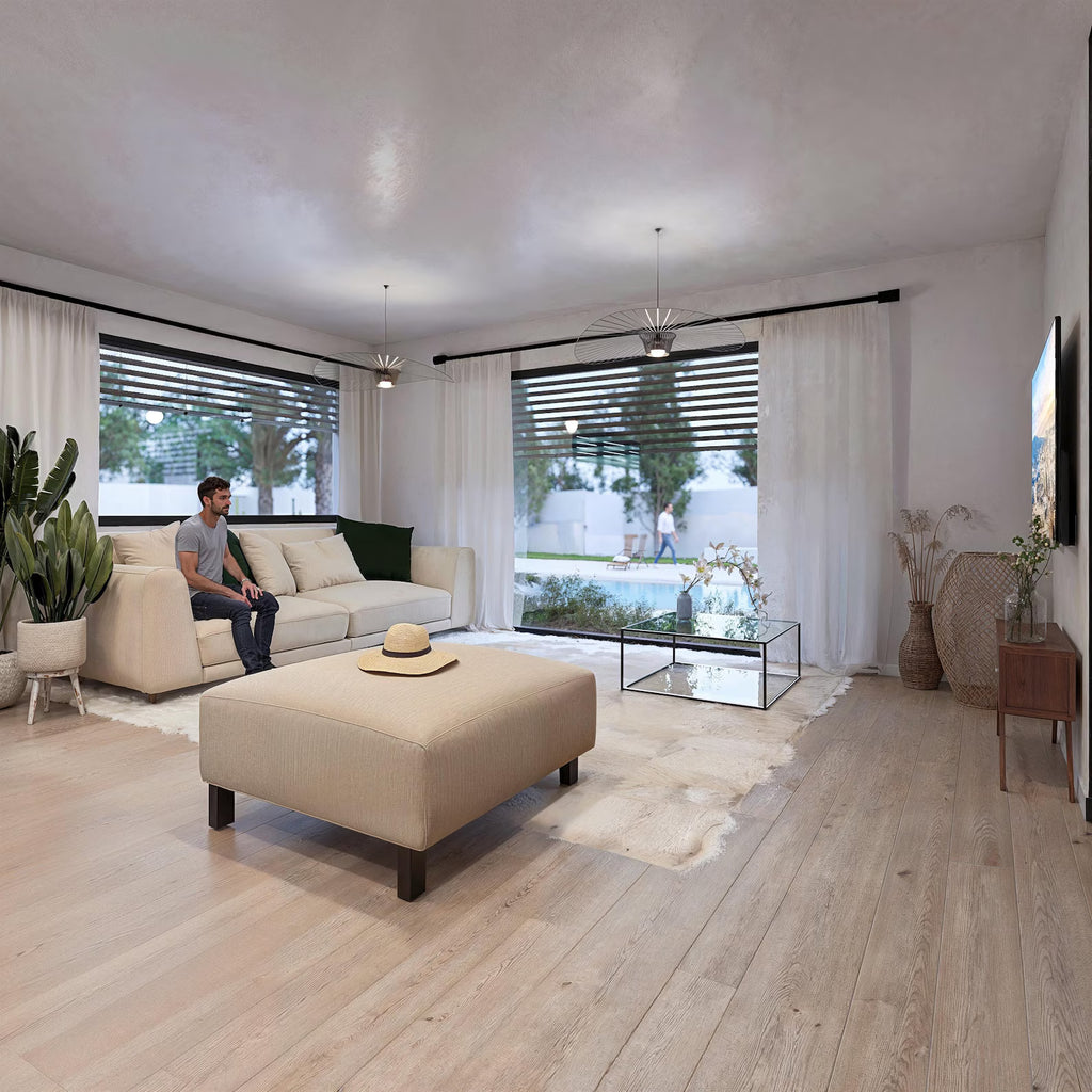 🏡 Modern Villa Floor Plan with Pool – 2-Bedroom Luxury House Design – Tropical Style Home Blueprint (PDF & CAD Files)