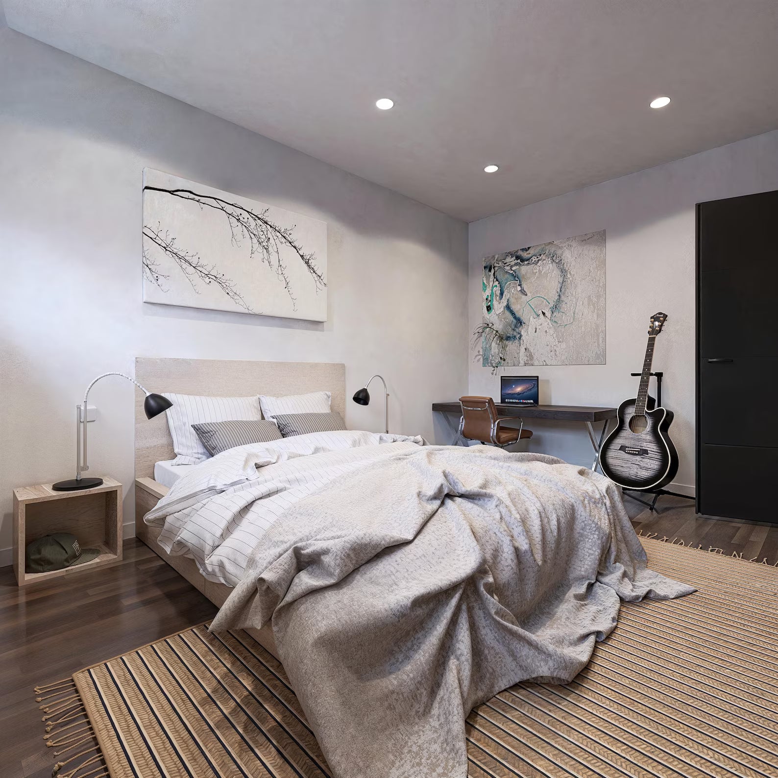 🏡 Modern Villa Floor Plan with Pool – 2-Bedroom Luxury House Design – Tropical Style Home Blueprint (PDF & CAD Files)